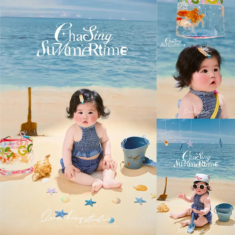 Baby Girl Summer Beach Theme Set - Newborn Photography Props